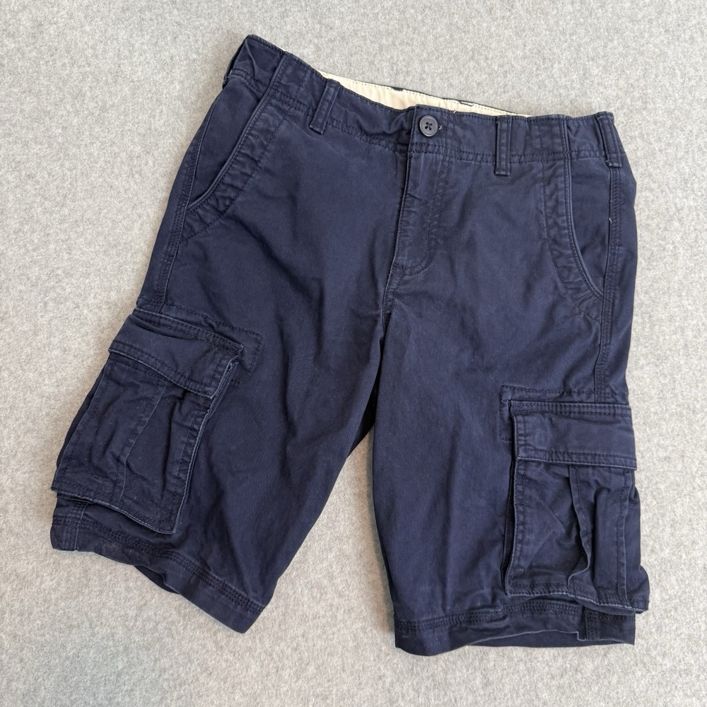 GAP Kids Boys Cargo Shorts Size 14 Navy Blue Adjustable Waist Cotton Pockets